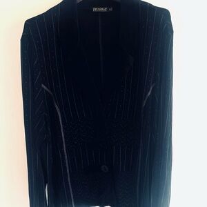 Picadilly Fashions Blazer Jacket Womens 2X Black Stretchy Ladies Career Pocket